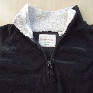 Weatherproof Vintage - Quarter Zip Pullover Sweater - Black w Faux Fur - Sz L